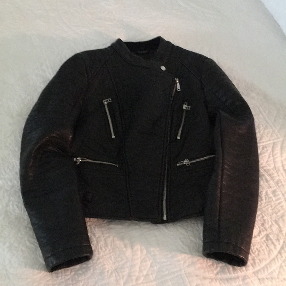 Faux-Leather Moto Jacket